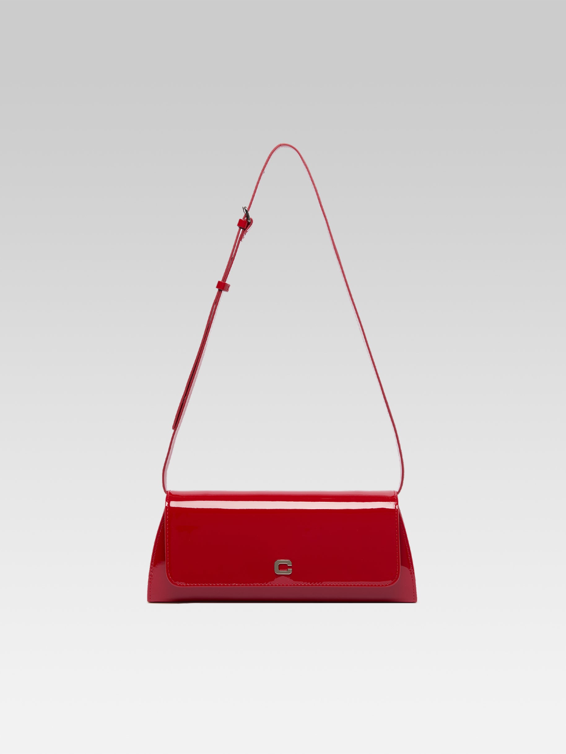 Madeleine - Sac épaule cuir verni rouge - Image numéro 1