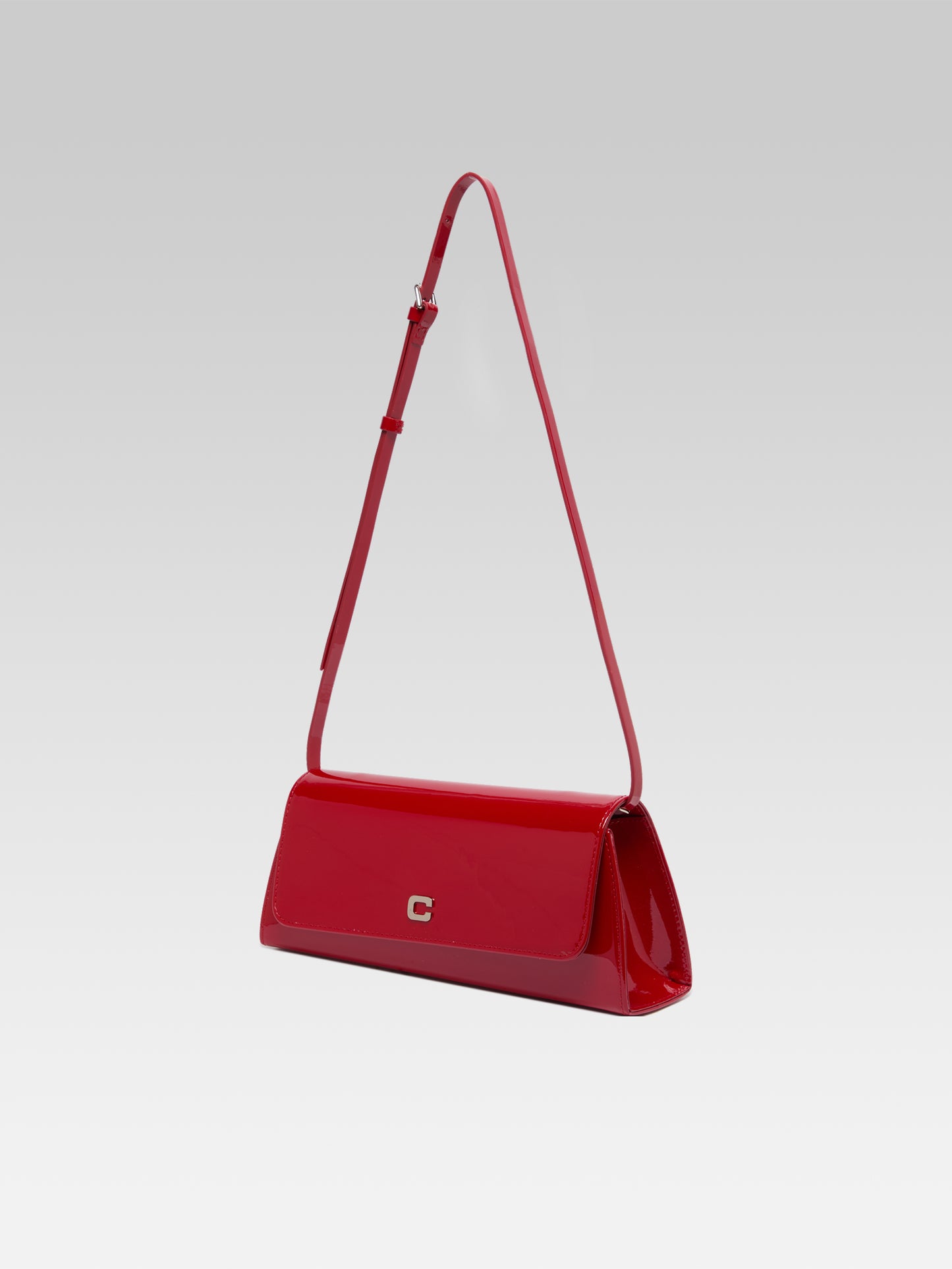 Madeleine - Sac épaule cuir verni rouge