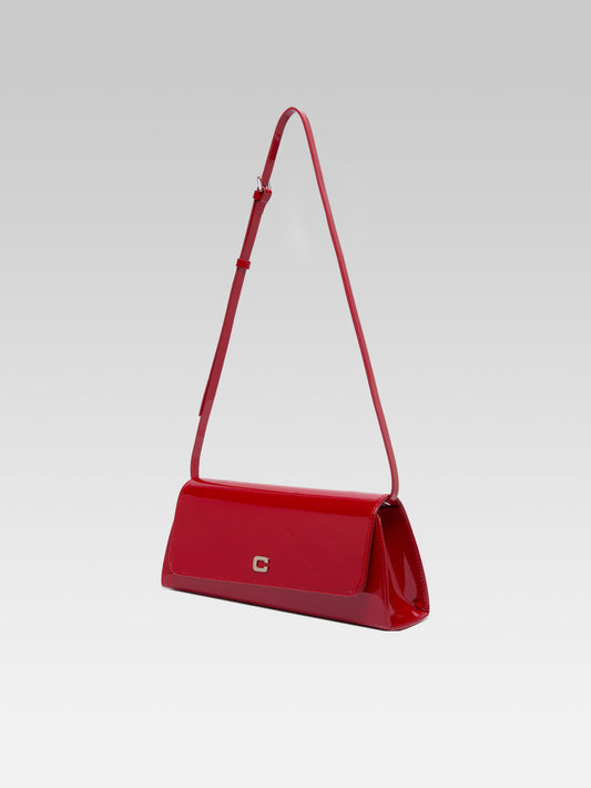 Madeleine - Sac épaule cuir verni rouge - Image numéro 2
