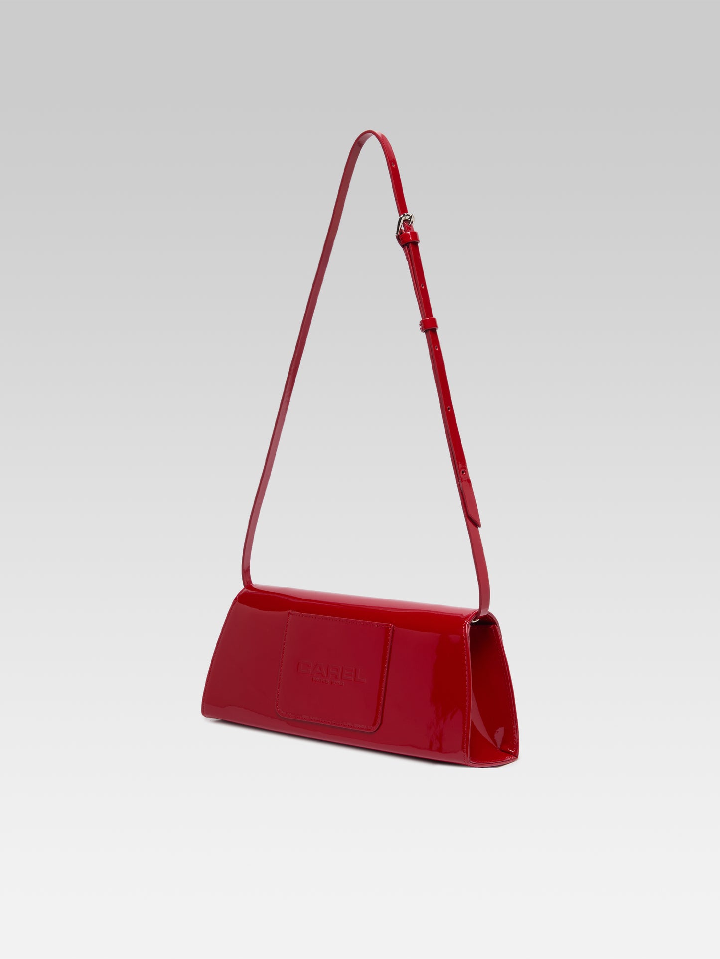 Madeleine - Sac épaule cuir verni rouge