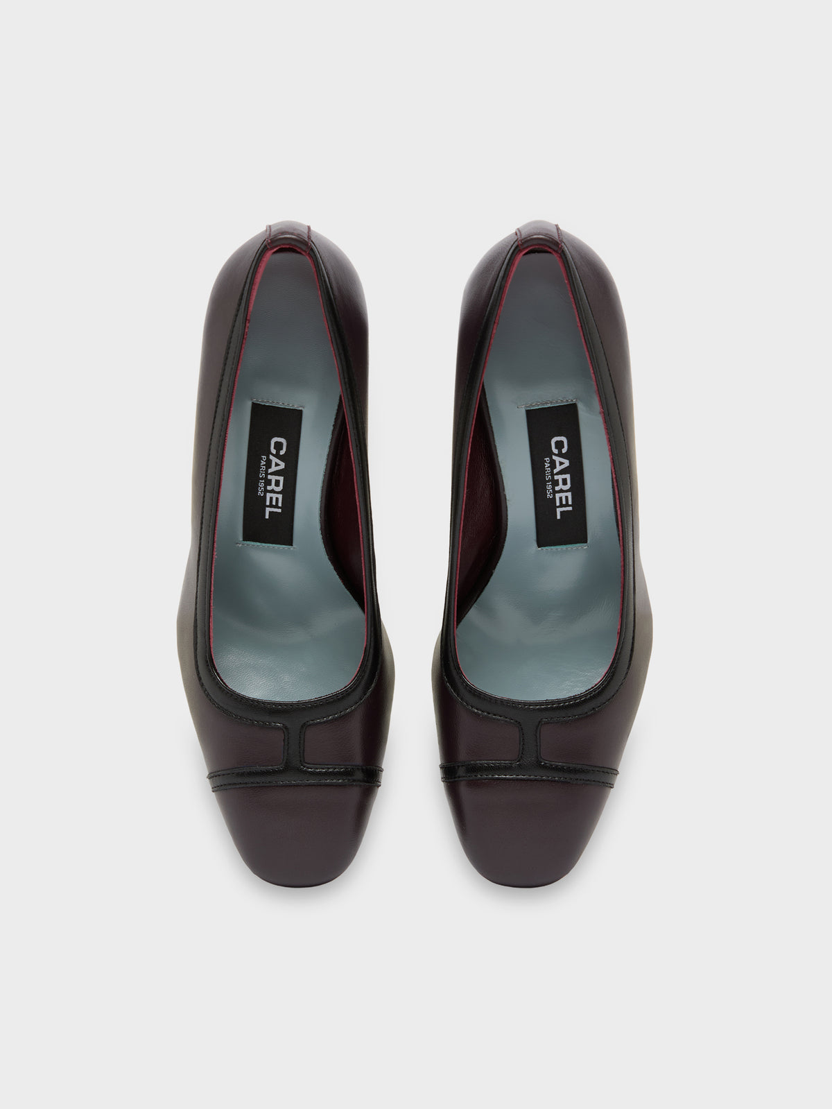 Lise - Burgundy and black leather pumps