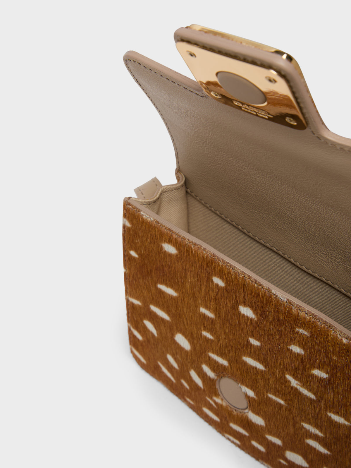 Mini Sorbonne - Fawn-print pony-hair leather bag - Image number 5