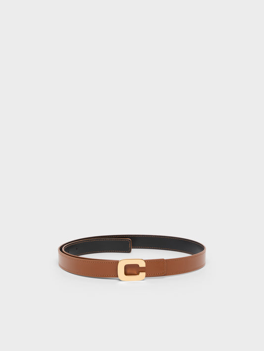 Ceinturon - Ceinture en cuir caramel et noir - Image number 1