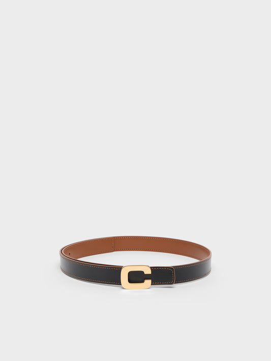 Ceinturon - Ceinture en cuir caramel et noir - Image number 2