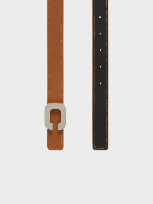 Ceinturon - Ceinture en cuir caramel et noir - Image number 4