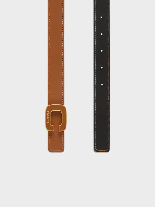 Ceinturon - Ceinture en cuir caramel et noir - Image number 5