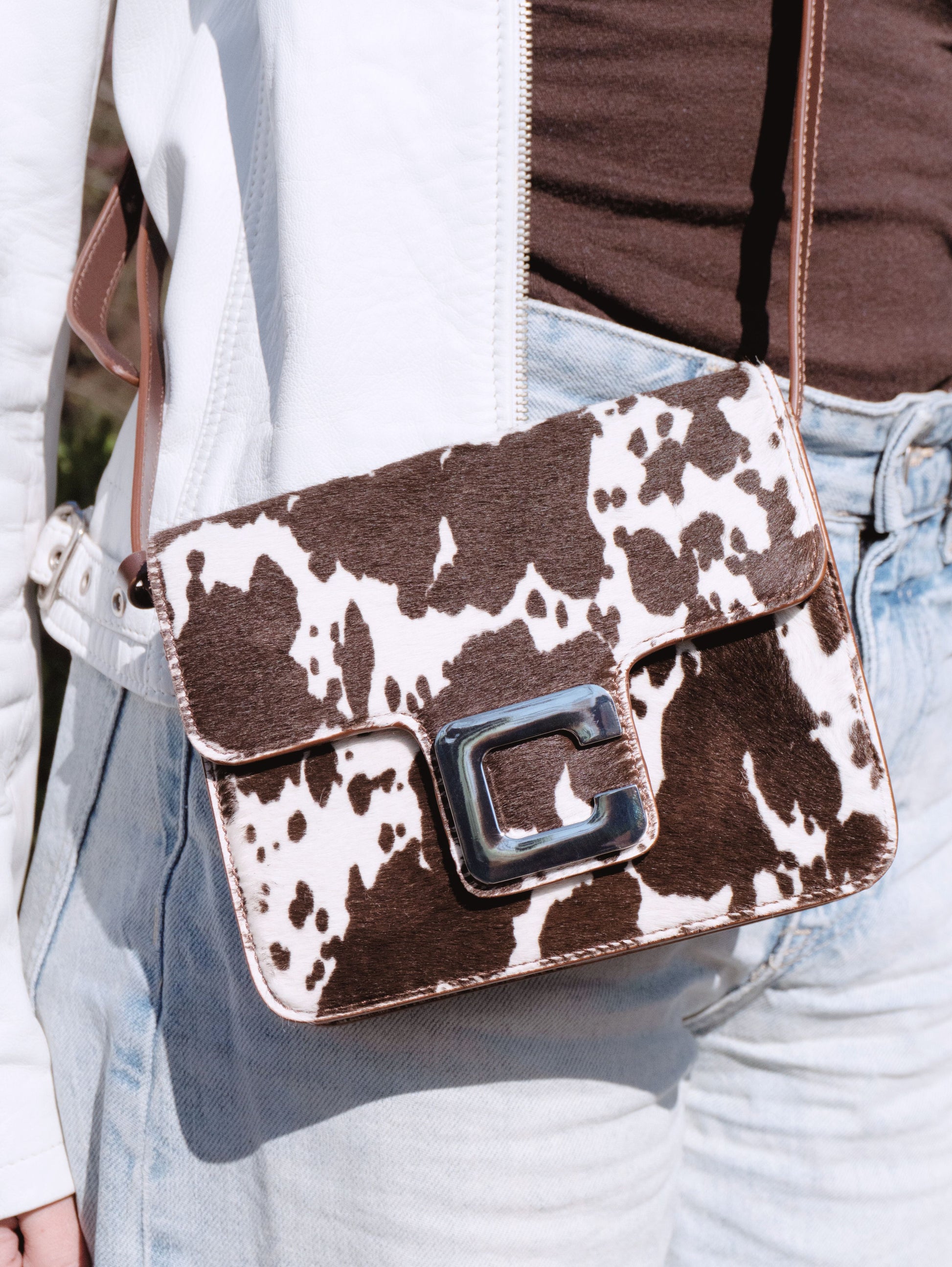 Mini Sorbonne - Cow print pony leather bag - Image number 3