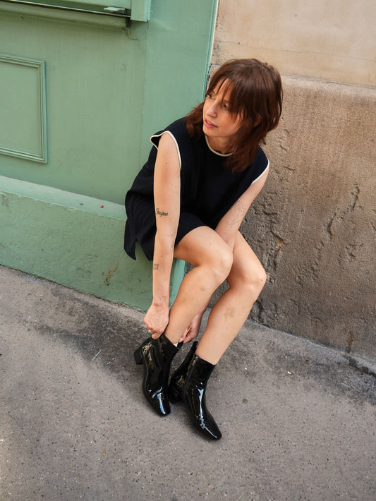 Estime - Bottines cuir verni noir - Image numéro 3