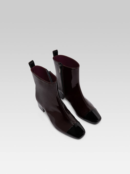 Estime - Brown and black patent leather ankle boots - Image number 2