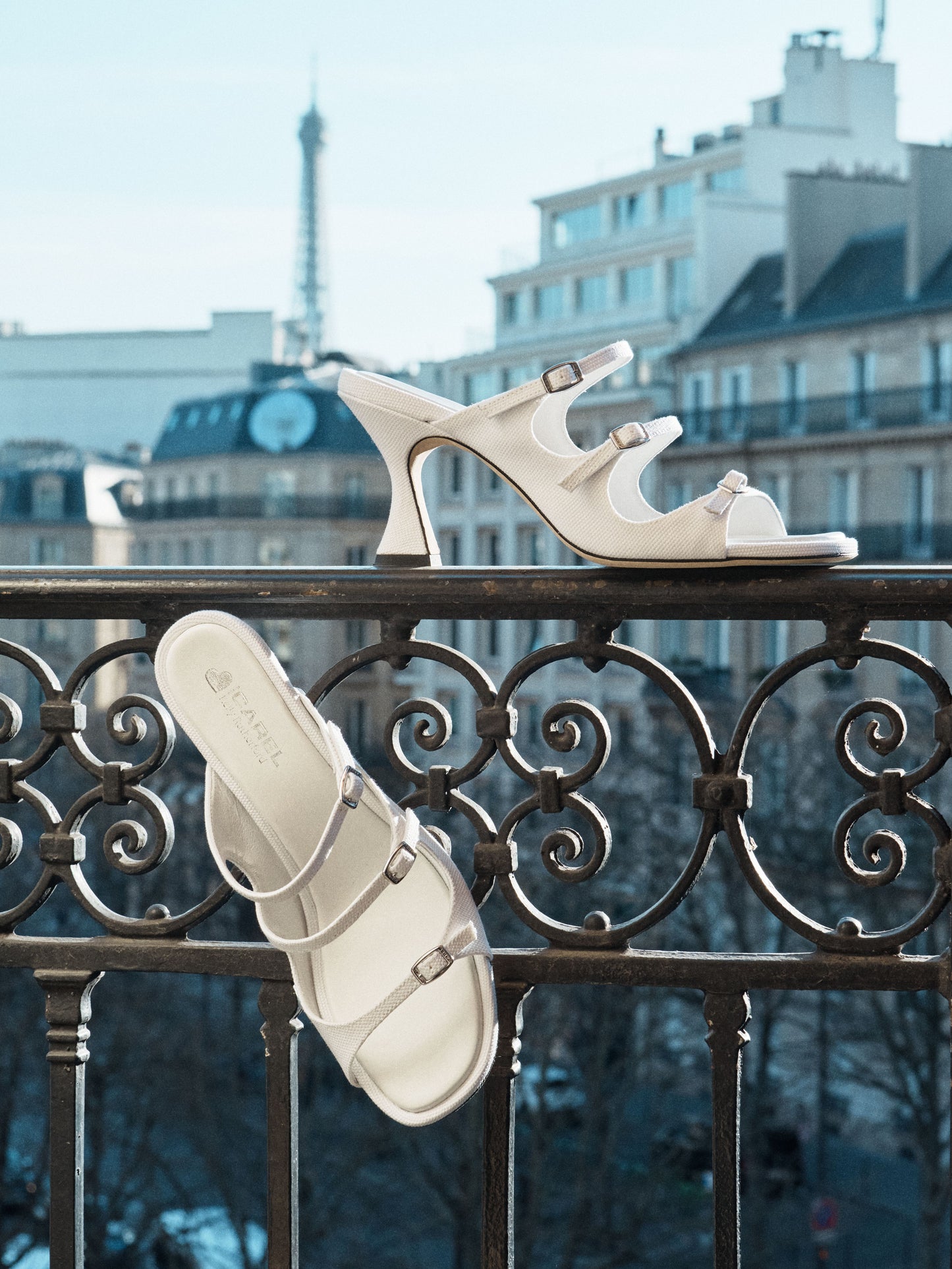 Kitty - White fabric mules