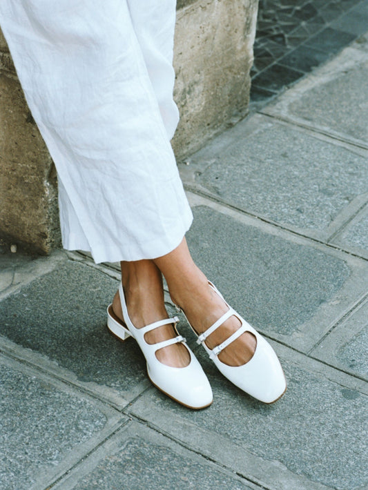 Peche - White patent leather slingback Mary Janes - Image number 3