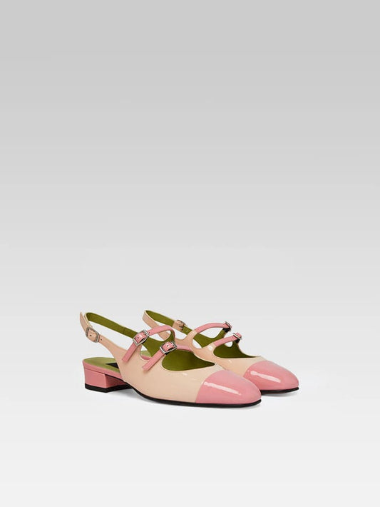 Abricot - Babies slingback cuir verni nude et rose - Image numéro 4