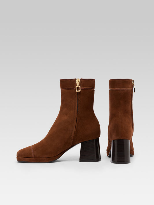 Alba - Brandy suede leather ankle boots - Image number 3