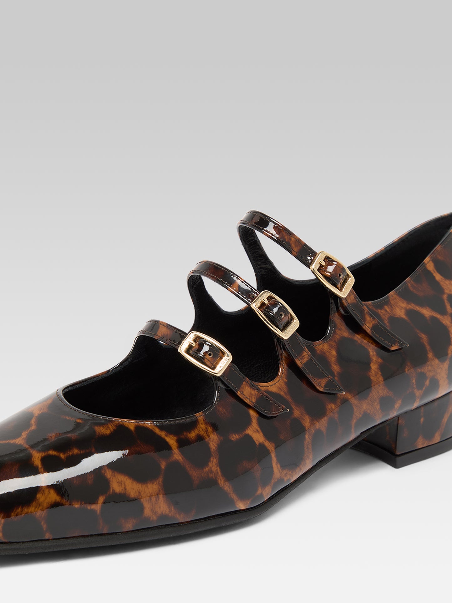 Ariana - Ballerines babies cuir verni leopard