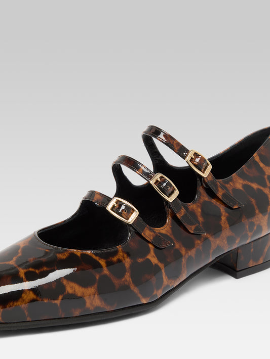 Ariana - Leopard patent leather Mary Jane ballet flats - Image number 4