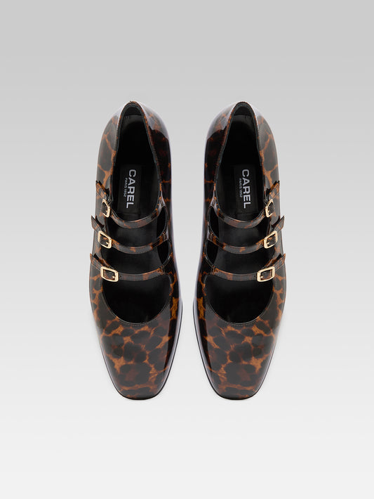 Ariana - Leopard patent leather Mary Jane ballet flats - Image number 3