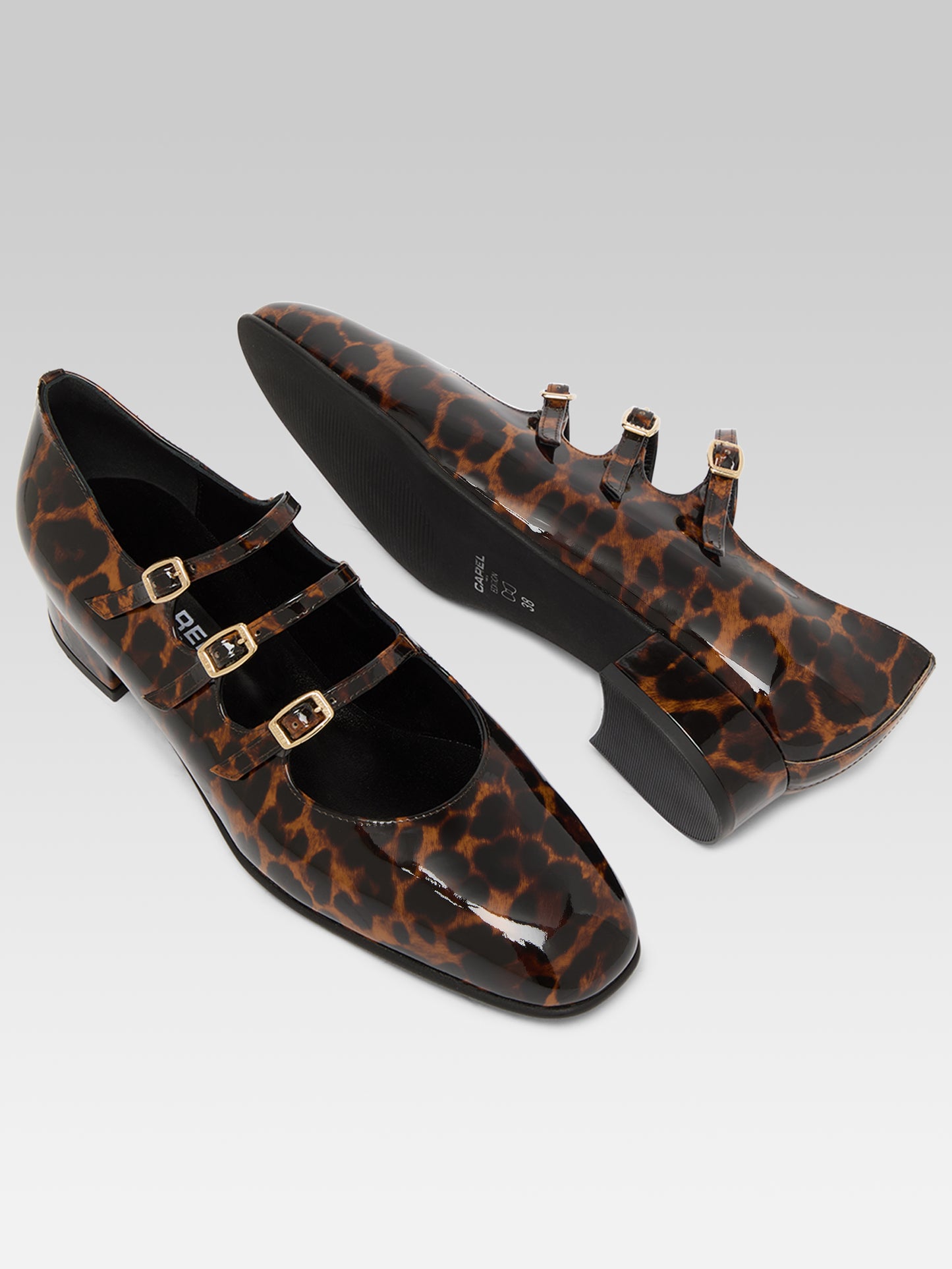 Ariana - Ballerines babies cuir verni leopard