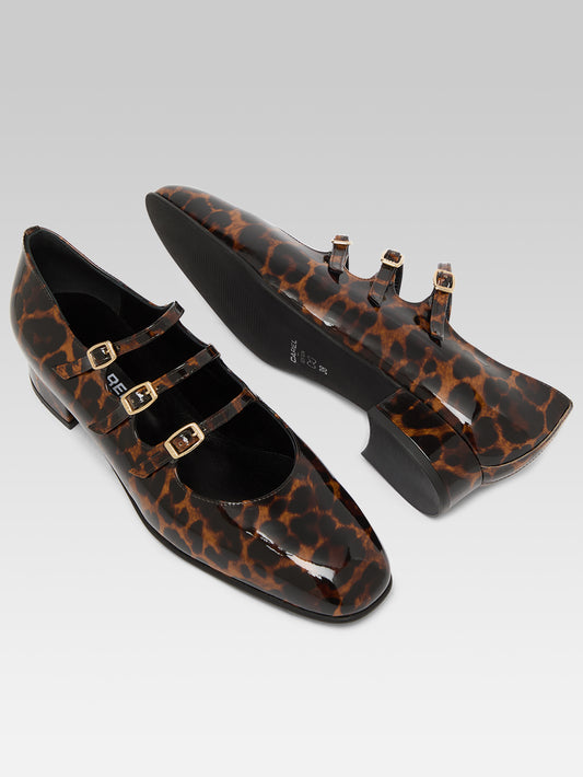Ariana - Leopard patent leather Mary Jane ballet flats - Image number 5