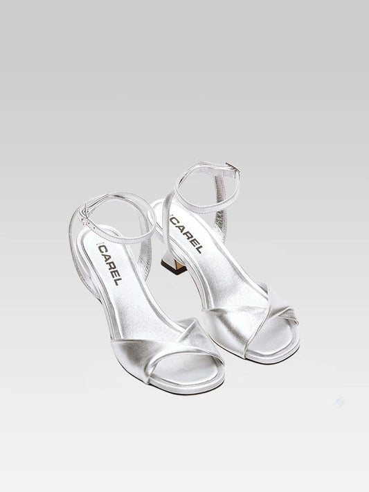 Arielle - Silver laminated leather sandals - Image number 3