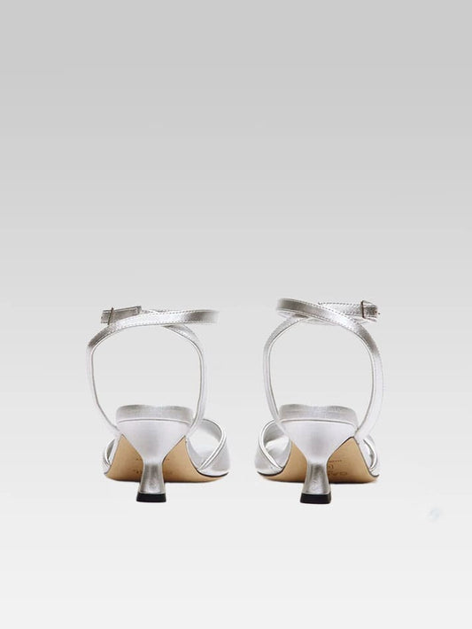 Arielle - Silver laminated leather sandals - Image number 5
