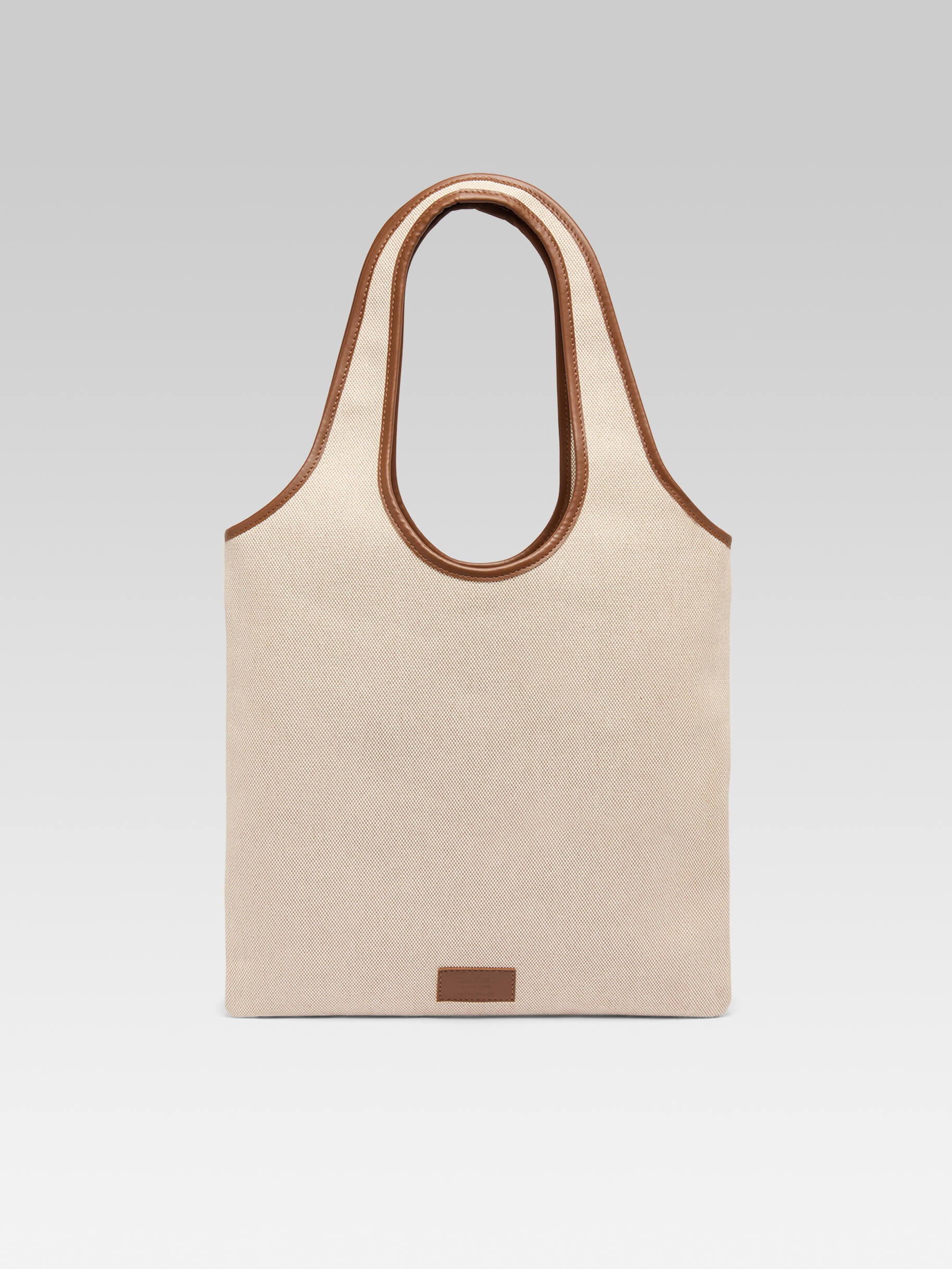 Alésia - Ecru and camel fabric bag - Image number 4