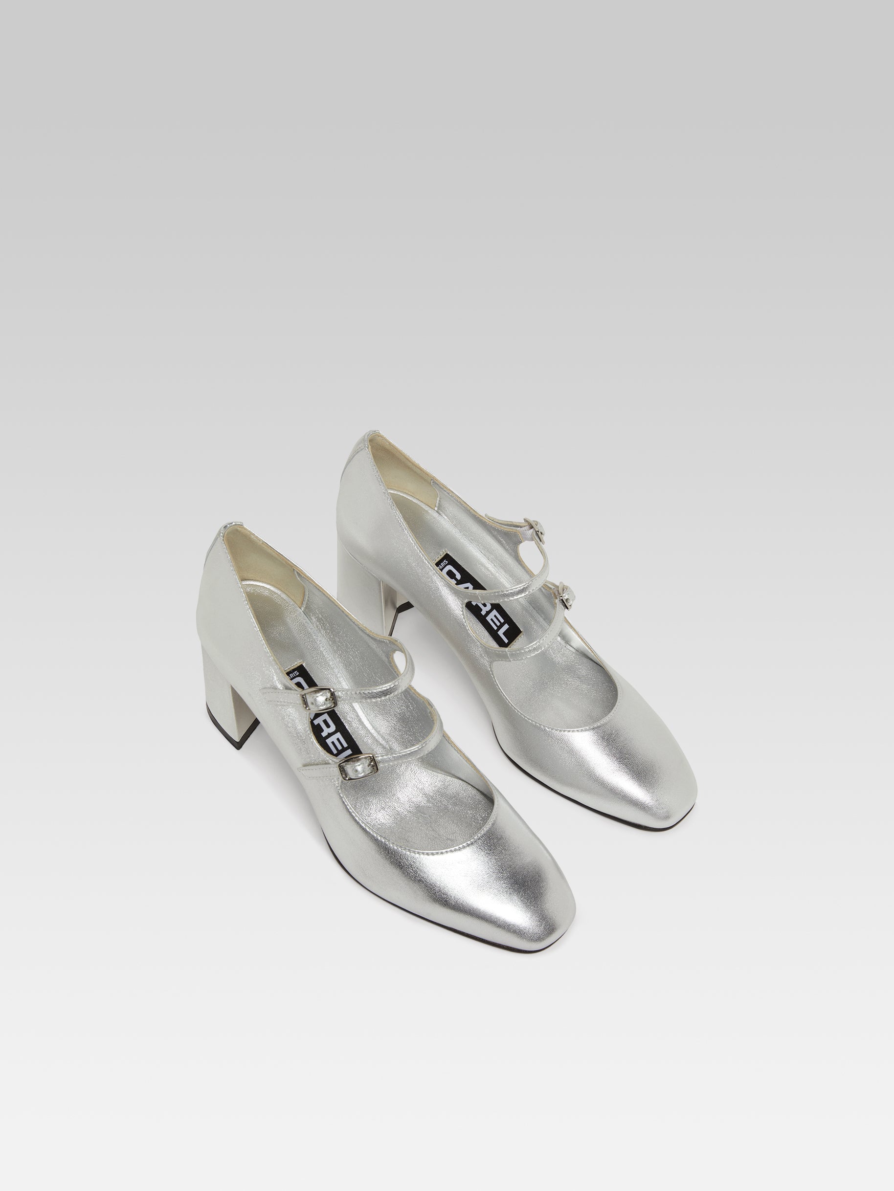 Alice - Silver leather Mary Janes pumps - Image number 2