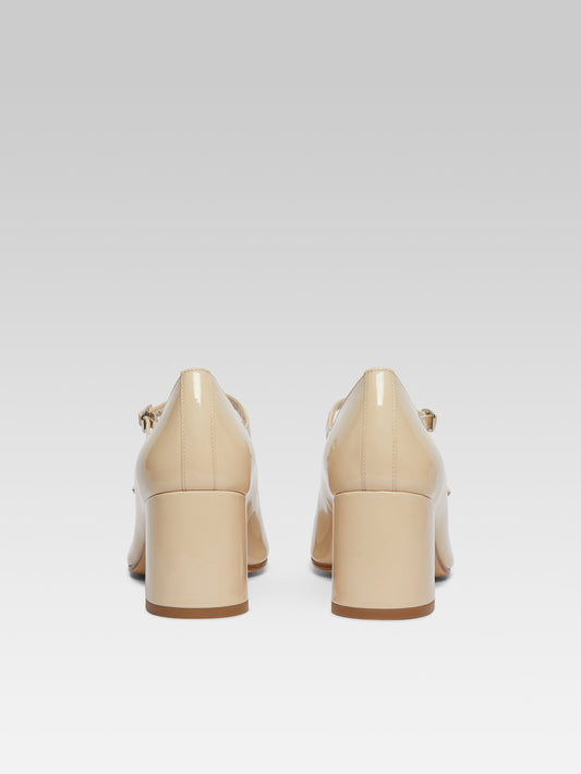 Alice - Beige patent leather Mary Jane pumps - Image number 6