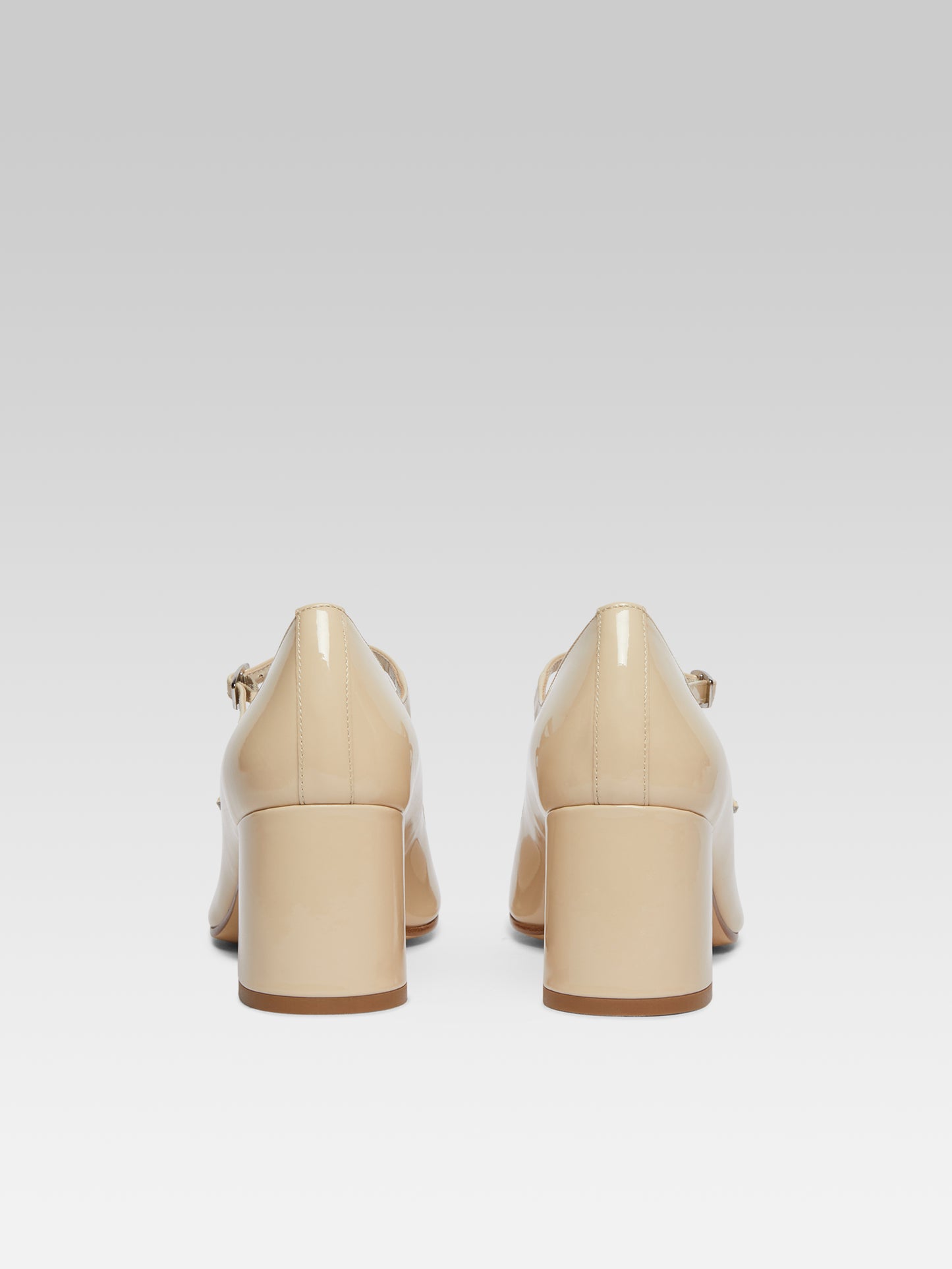 Alice - Escarpins babies cuir verni beige