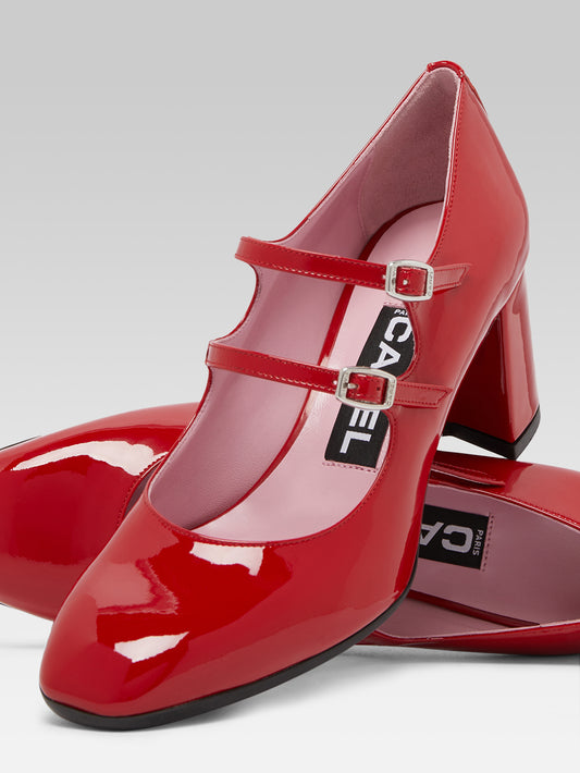 Alice - Red patent leather Mary Janes pumps - Image number 4