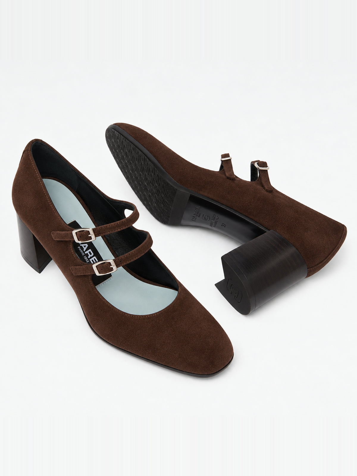 Alice Flex - Escarpins babies cuir velours chocolat - Image numéro 5