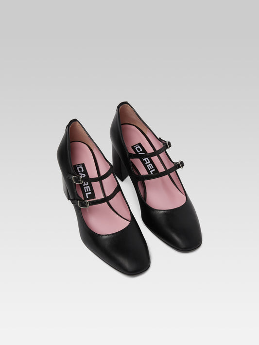 Alice - Escarpins babies cuir noir - Image numéro 2
