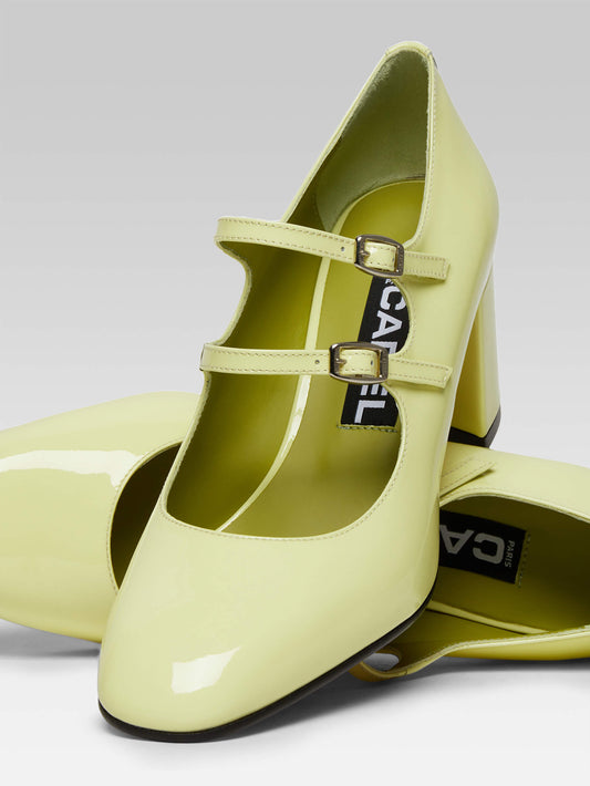 Alice - Lemon patent leather Mary Janes pumps - Image number 2