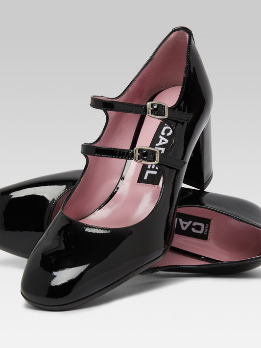 Alice - Escarpins babies cuir verni noir - Image numéro 4