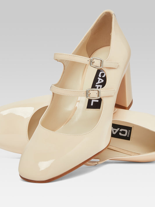 Alice - Nude patent leather Mary Janes pumps - Image number 2