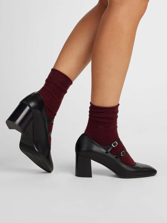 Alice - Black leather Mary Janes pumps - Image number 6