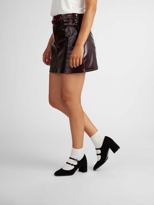 Alice - Escarpins babies cuir velours noir - Image numéro 3