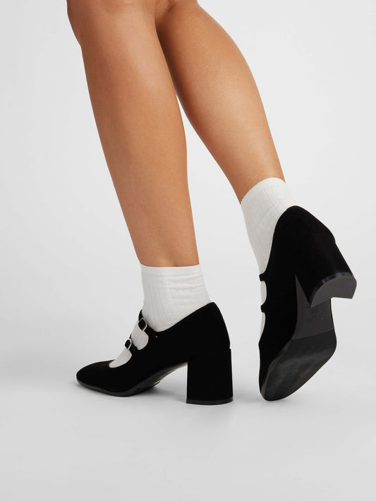 Alice - Escarpins babies cuir velours noir - Image numéro 6
