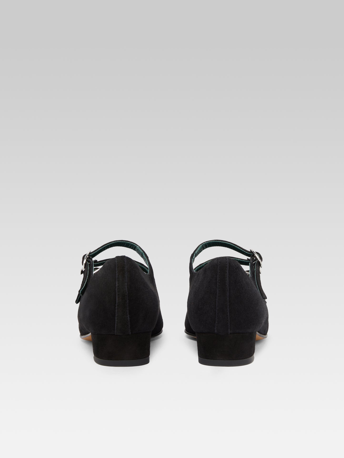 Ariana - Black suede leather Mary Janes ballet flats
