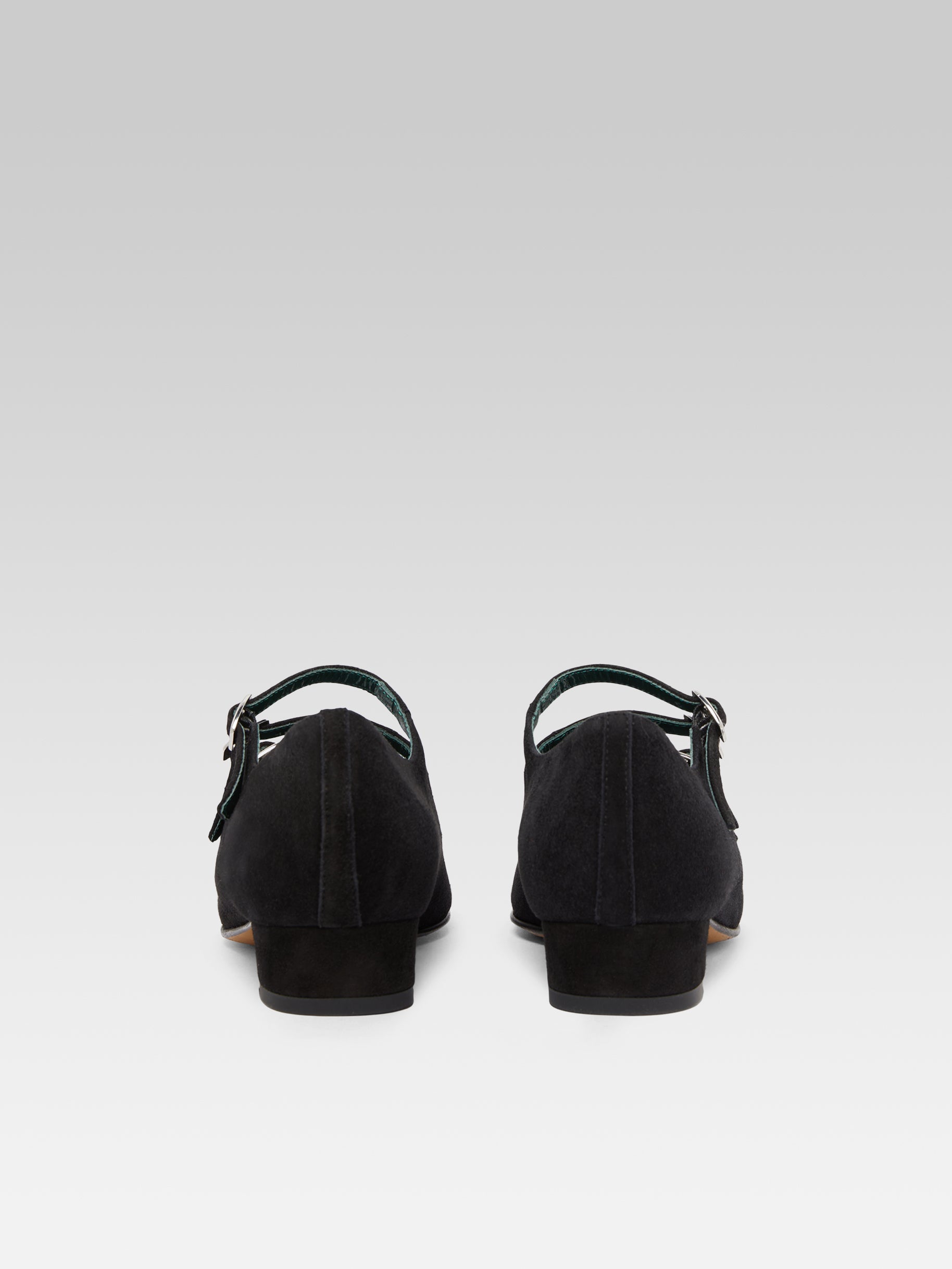 Ariana - Black suede leather Mary Janes ballet flats - Image number 5