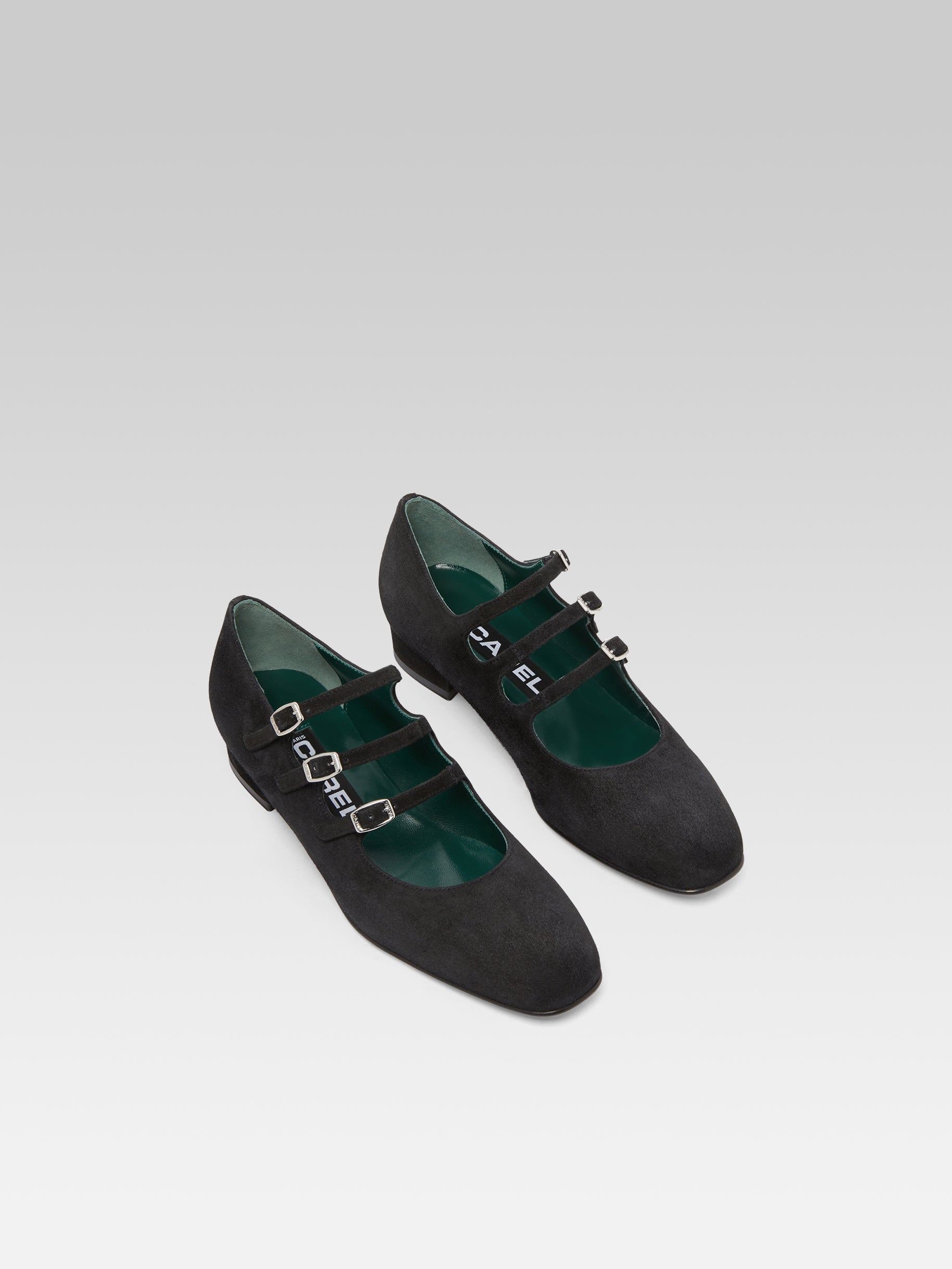 Ariana - Black suede leather Mary Janes ballet flats - Image number 2