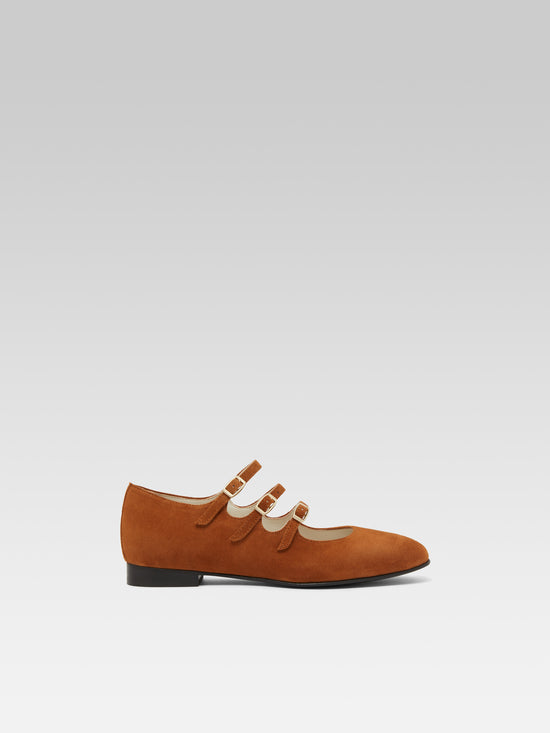 carel Ariana s - Ballerines babies cuir velours camel