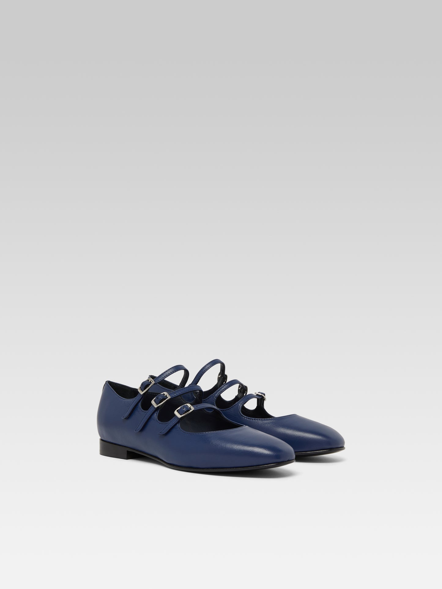 Ariana s - Ballerines babies cuir bleu marine
