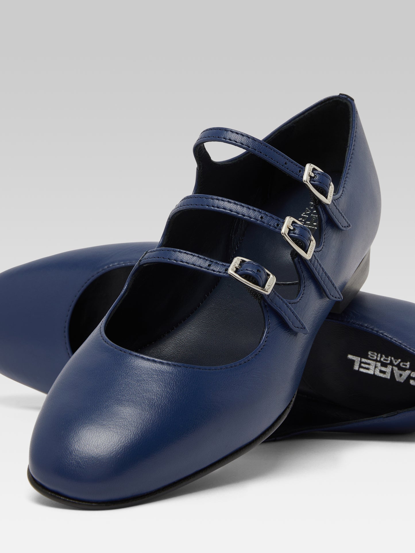 Ariana s - Ballerines babies cuir bleu marine