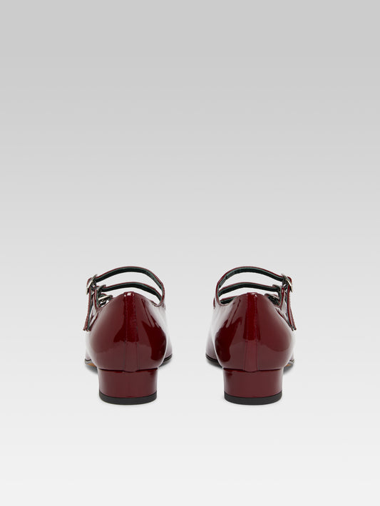 Ariana - Burgundy patent leather Mary Janes ballet flats - Image number 6
