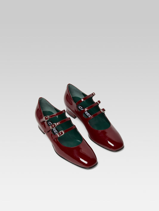 Ariana - Burgundy patent leather Mary Janes ballet flats - Image number 4