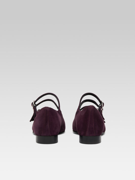 Ariana s - Plum upcycled suede Mary Janes ballet flats - Image number 5