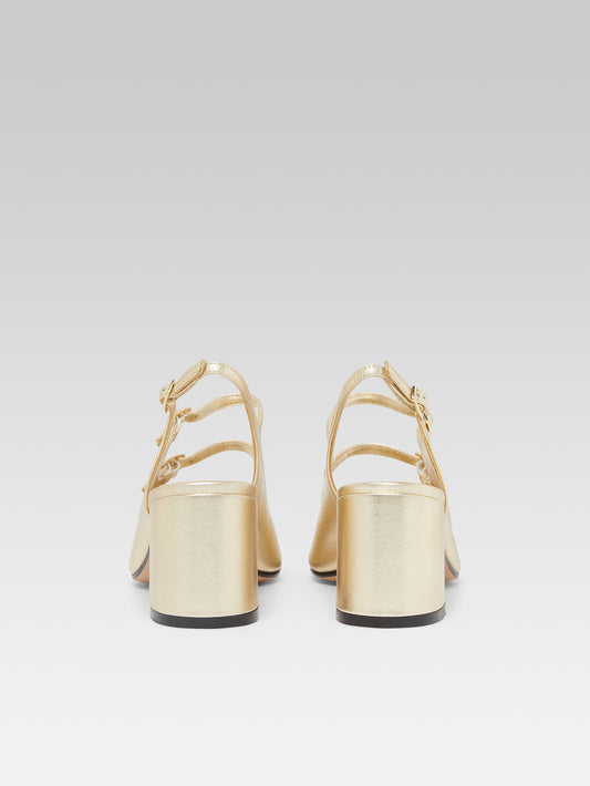 Banana - Platinum laminated leather slingback Mary Janes - Image number 6