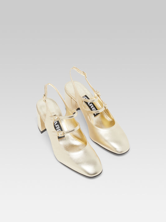 Banana - Babies slingback cuir laminé platine - Image numéro 4