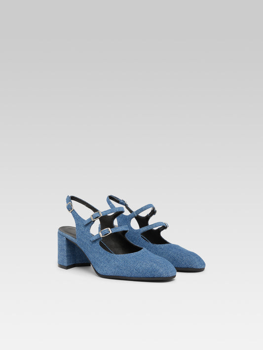 Banana - Babies slingback tissu upcyclé jean bleu - Image numéro 4