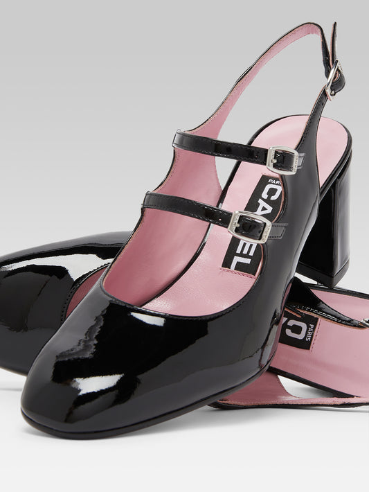 Banana - Babies slingback cuir verni noir - Image numéro 2